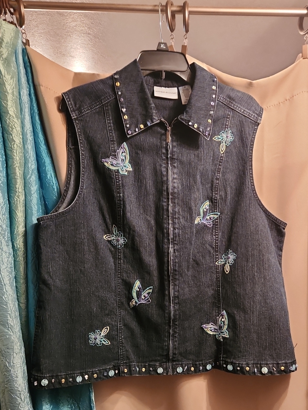 Alfred Dunner Navy Denim Vest